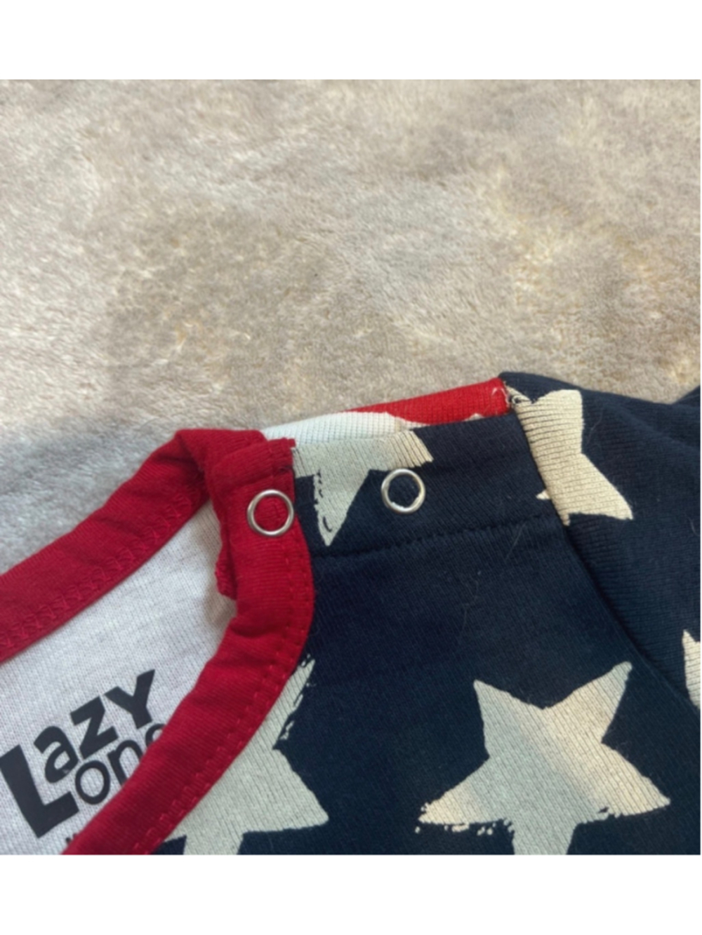 Lazy One Stars and Stripes Creeper Freedom Cotton Onesie Bodysuit size 18 months - Picture 4 of 5